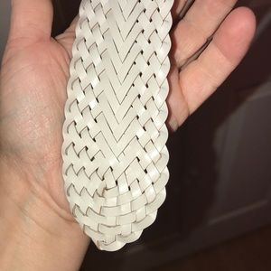 Target Accessories - Target White Bonded Leather Braided Belt Target Accessories - Target White Bonded Leather Braided Belt